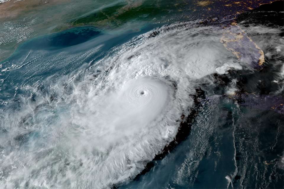 Hurricane Milton seen approaching Florida on October 8, 2024